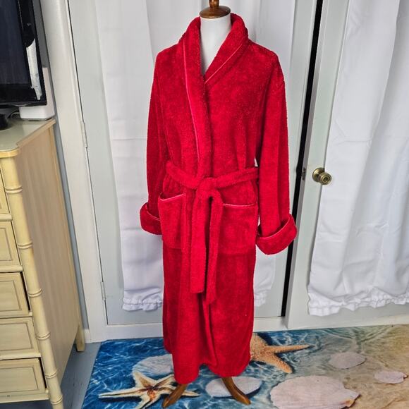 Vintage Bath & Body Works Red Plush Robe Size L/XL - Picture 1 of 6